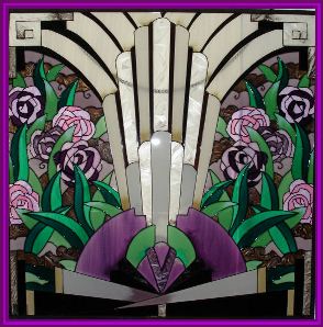 Floral Art Deco Design compining greens and purples