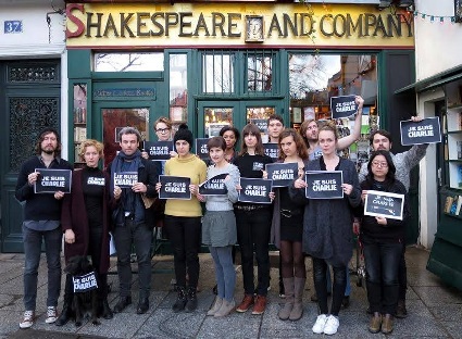 Mourners at Shakespeare and Co