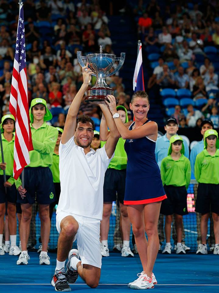 Aga and Jerzy hold the Hopman Cup