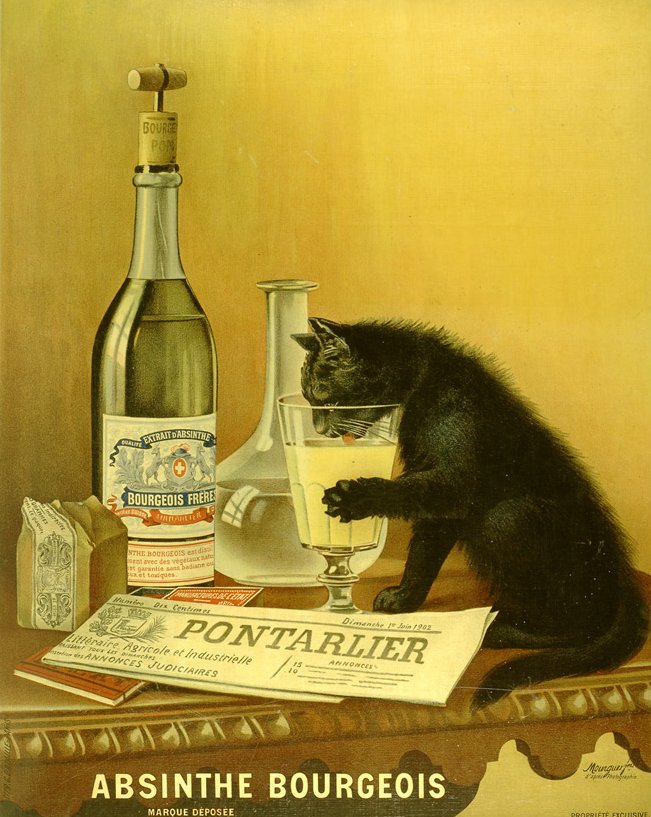 Cat Poster advertising Absinthe