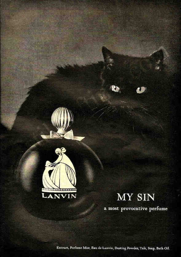 Lanvin advert for My Sin featuring Black cat