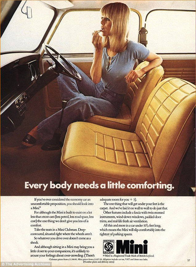 Mini in sexist Ad from 1970s