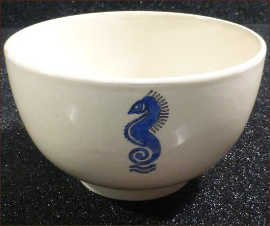 Cauldon Bowl with seahorse design