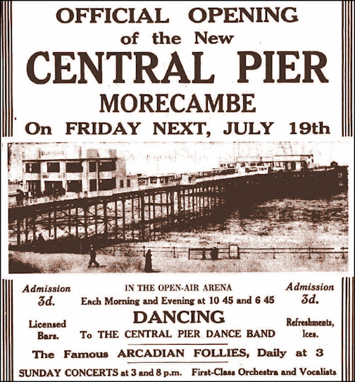Advertisement for the 1935 opening of Central Pier