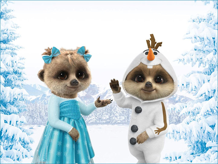 Oleg and Ayanna dressed as Frozen characters