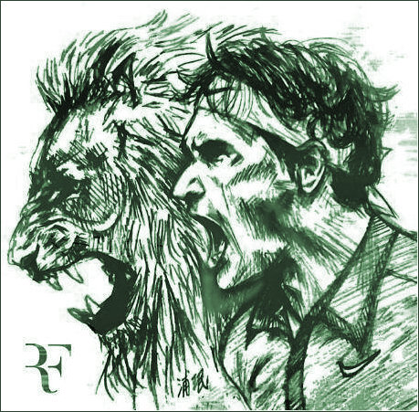 Roger Federed and a Roaring Lion