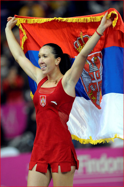 JJ carrying the flag for Serbia in the Federation Cup