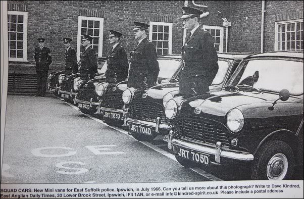 1966 East Suffolk Police fleet of Mini Vans