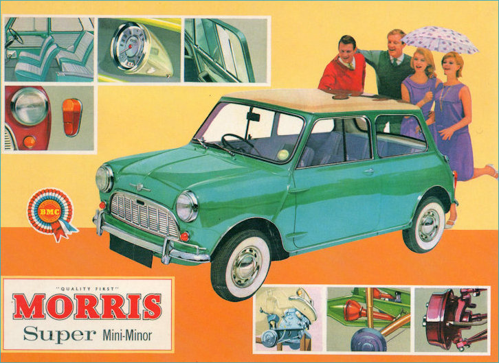 Postcard ad for Morris Super Mini-Minor