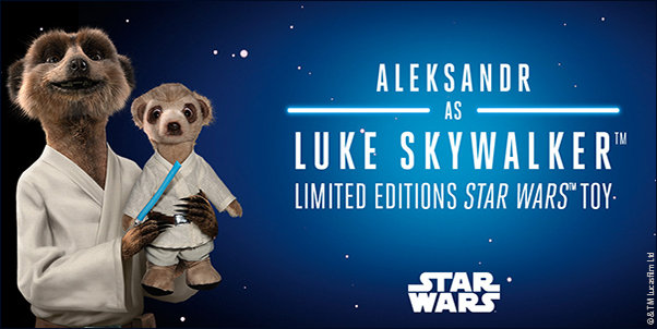 Aleksandr with toy of himself as Luke Skywalker