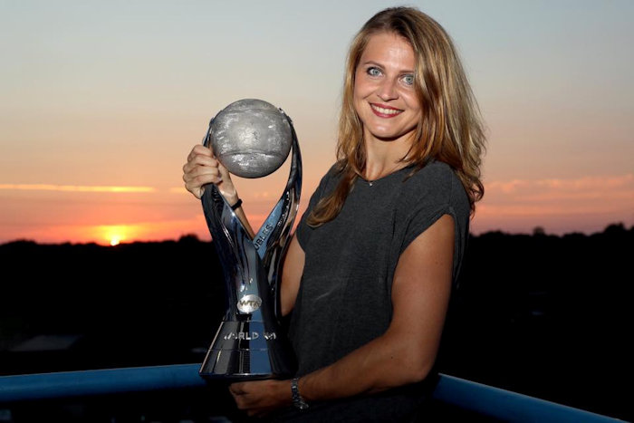 Safarova with Doubles World no 1 cup