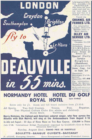 Advert to fly across the channel to the Paris Exposition