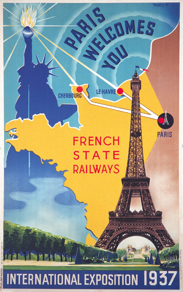 French State Railways poster for the 1937 Paris Expo