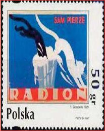 Stamp based on the original 1926 design by Gronowski