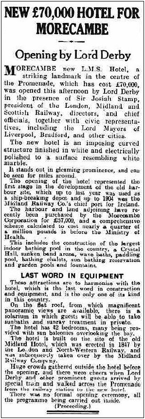 New Hotel opens July 1933