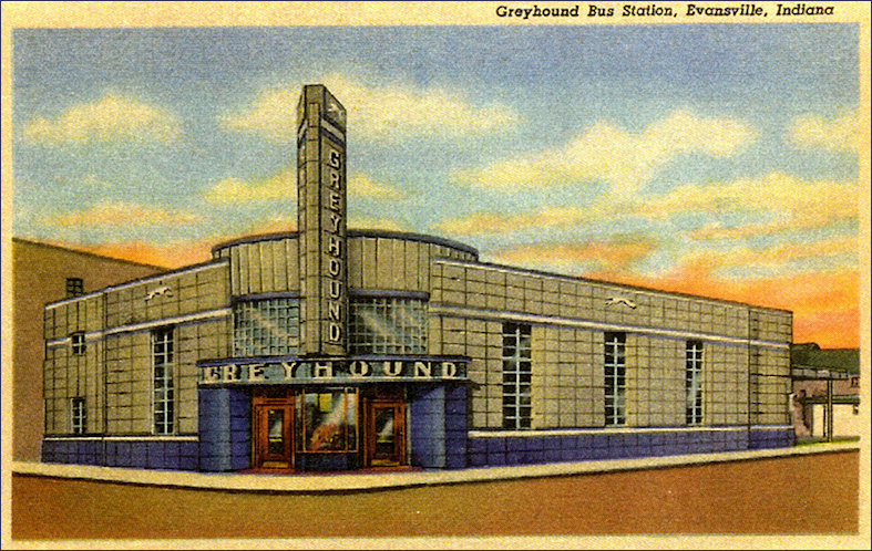 Contemporary pc of Greyhound terminal Evansville
