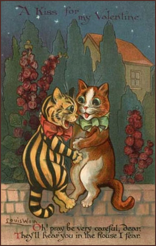 Valentine Cats by Louis Wain