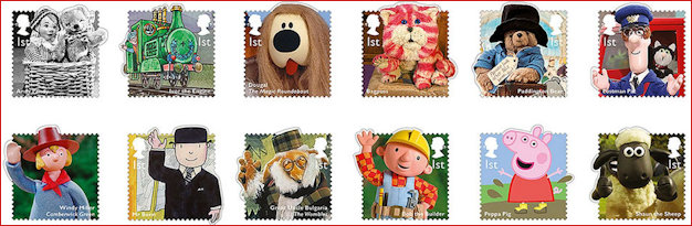 Set of Stamps featuring TV favourites
