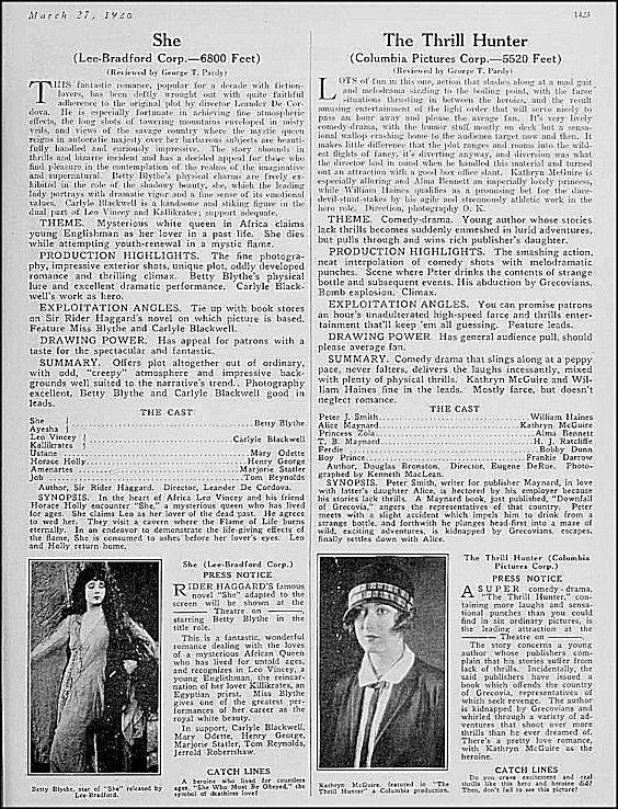 She preview dated March 27th 1926