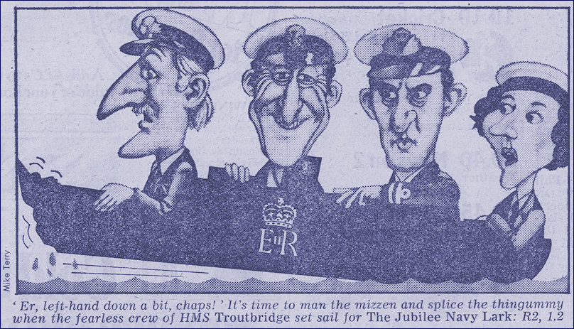The Navy Lark Silver Jubilee Special as broadcast 16th July 1977 Cartoon of the Cast