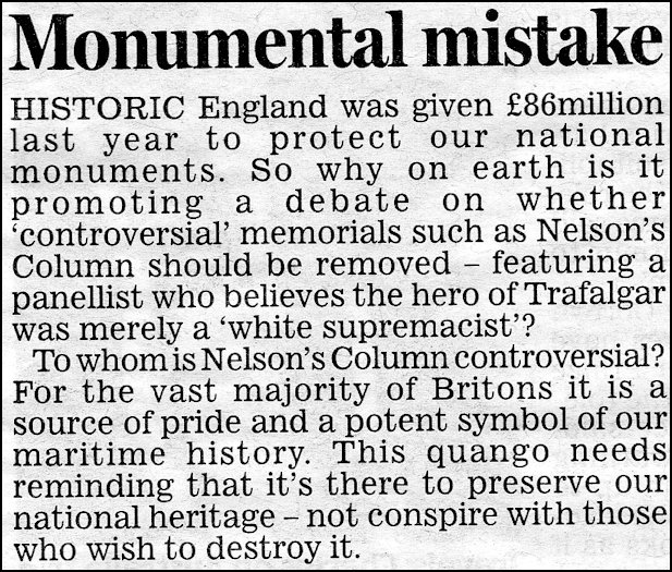 The Daily Mail Comments on the Nelson debacle