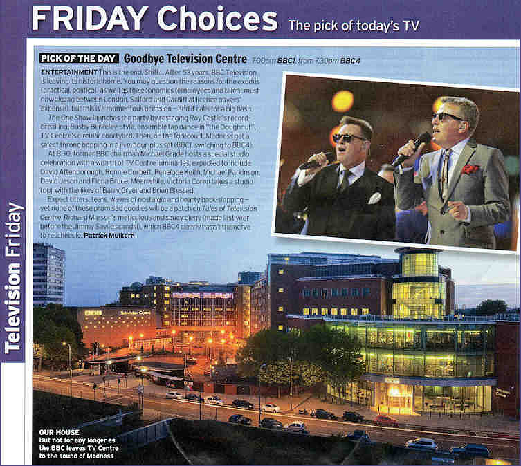 Goodby Television Centre Radio Times BBC1 and BBC4