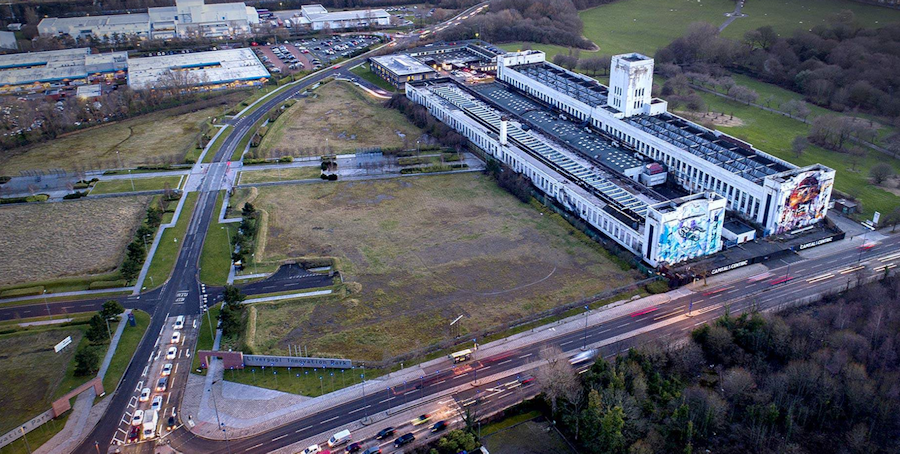 Current aeriel view of the Littlewoods Factory