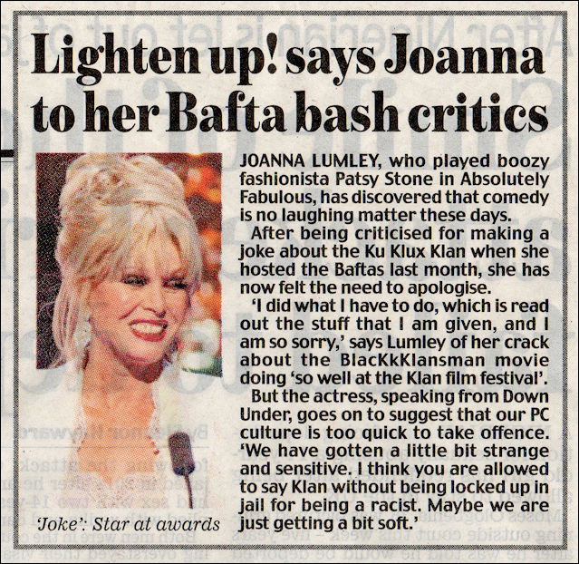 Joanna Lumley speaks out against polirical correctness