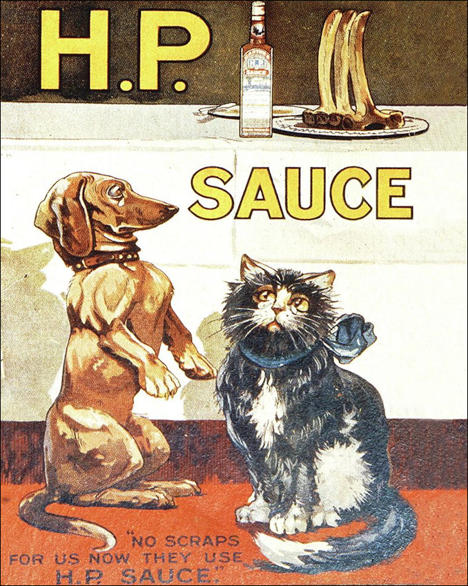 Cat and Dog advertising HP Sauce
