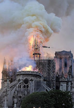 Notre Dame Spire Collapsing