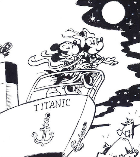 Detail of Titanic cartoon