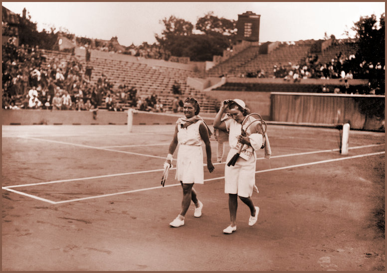 JJ and Dorothy Round leave the court after the 1937 Wimbledon Ladirs Final