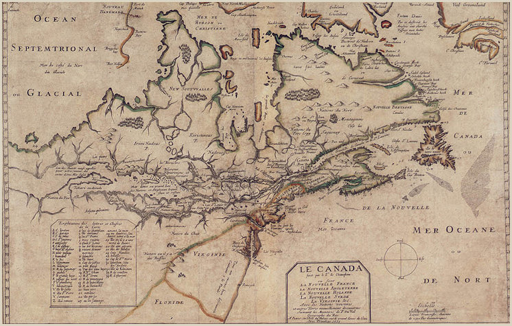 Map of Canada dated 1653