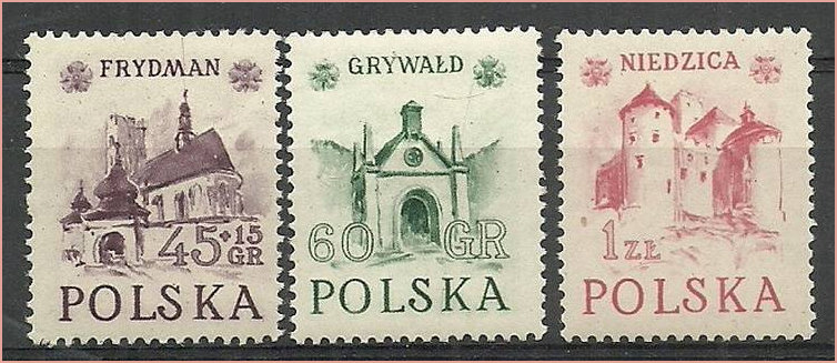 Niedxica Castle Set of 3 Stamps 1952