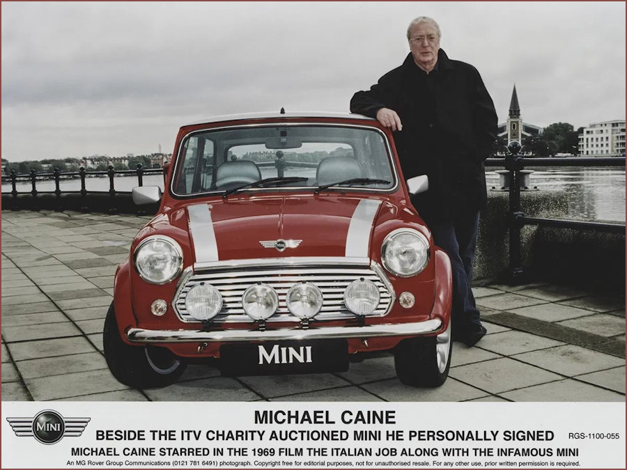 Sir Michael Caine and Mini 60 tribute