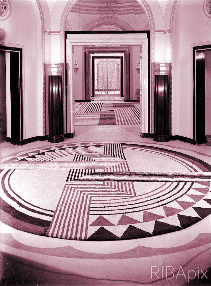 Marion Dorns Rugs in the foyer at Claridges Hotel