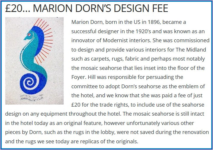 Marion Dorn's fee for the Midland Hotel designs