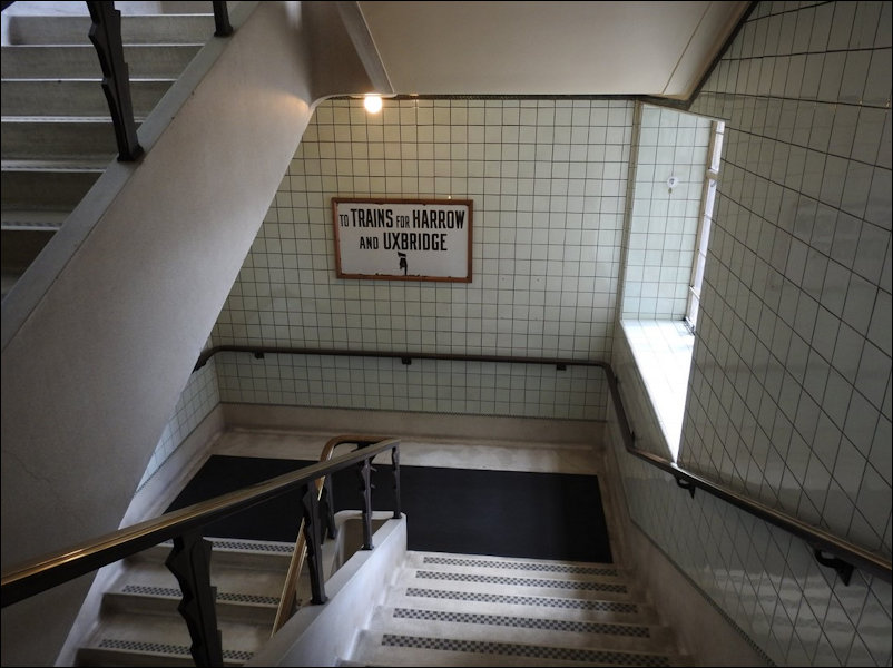 Stairwell and directions sign
