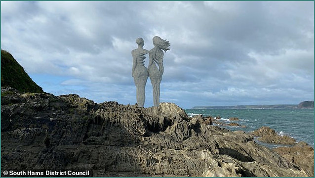Proposed siting for the sculptures on Burgh Island