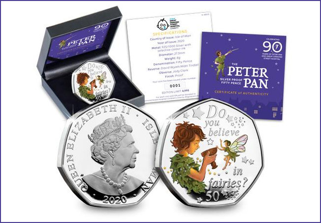 Peter Pan and Tinberbell 50p Coin