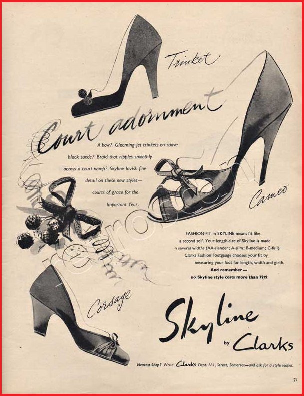 Clarks Shoes Ad 1950s