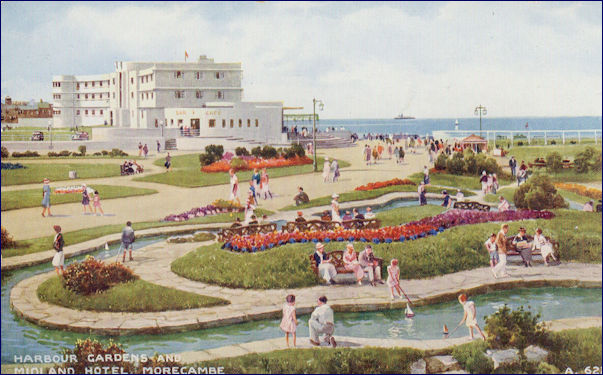 Painted image of the Midland Hotel from the Gardens