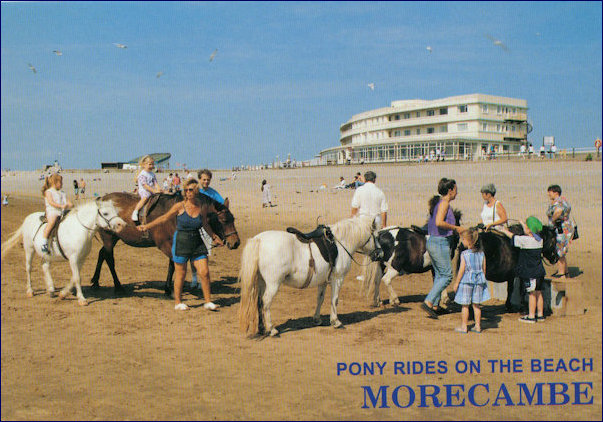 Pony riding on the beach