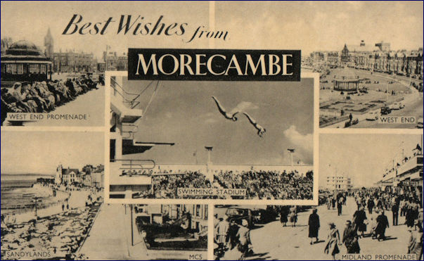 Multi-view of Morecambe with the super swimming stadium