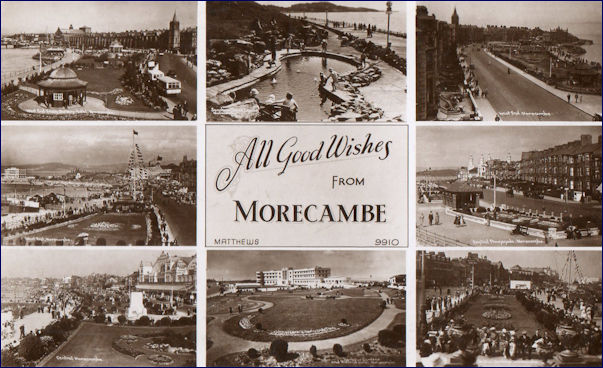 Multi-view postcard of Morecambe