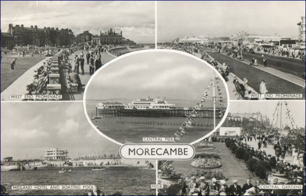 Multi-view postcard of Morecambe