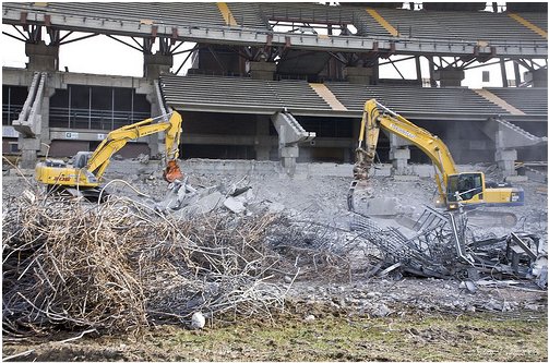 Bulldozers at the Juventus Stadium