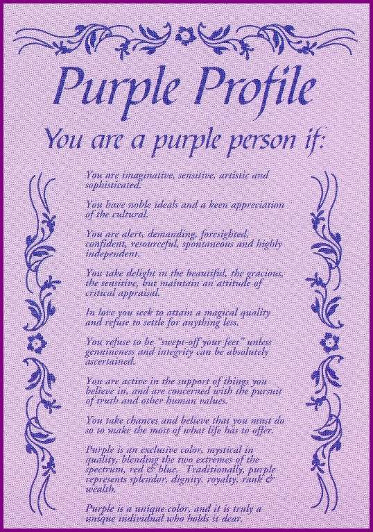 The Purple Profile postcard