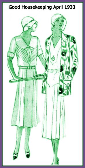 April 1930 Good Housekeeping Illustration Tennis Fashion