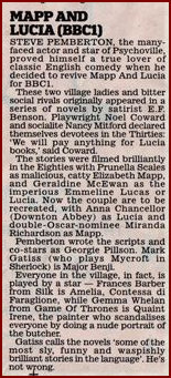 Write up for new Mapp and Lucia